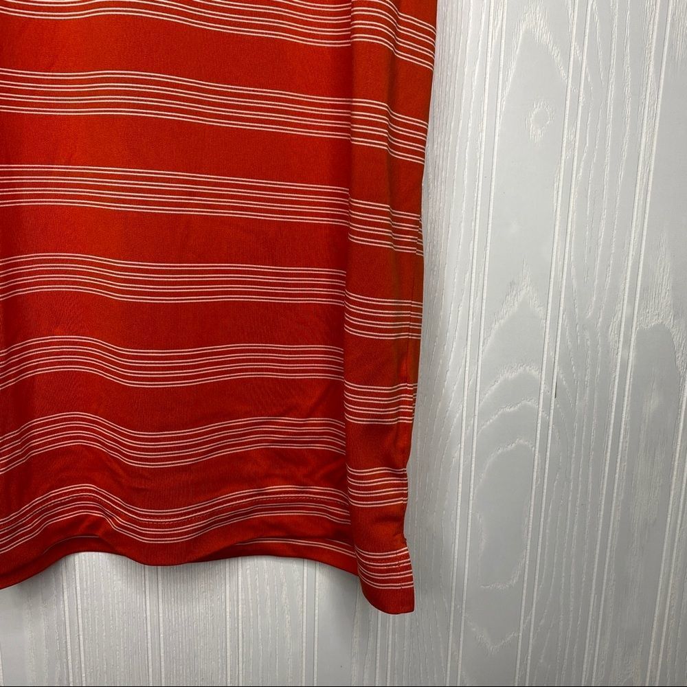 Orange Nike Golf Polo short sleeve shirt striped Size XL - Picture 3 of 8